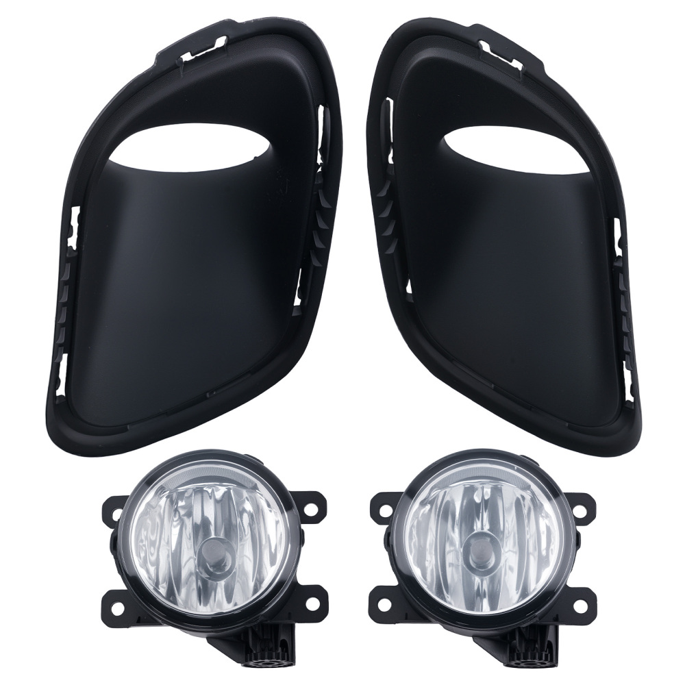 Fog Light+Light Cover compatible for Jeep Cherokee 2014-2018 68203220AA 68203221AA w/ Bulbs