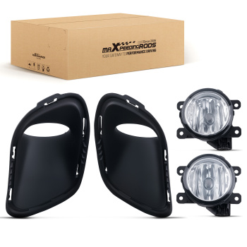 Fog Light+Light Cover compatible for Jeep Cherokee 2014-2018 68203220AA 68203221AA w/ Bulbs