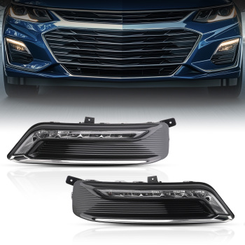 Pair Clear LED Fog Light +Wiring+Switch Kit compatible for Chevrolet Impala 2014-2020