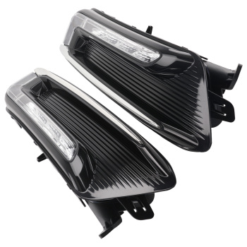 Pair Clear LED Fog Light +Wiring+Switch Kit compatible for Chevrolet Impala 2014-2020