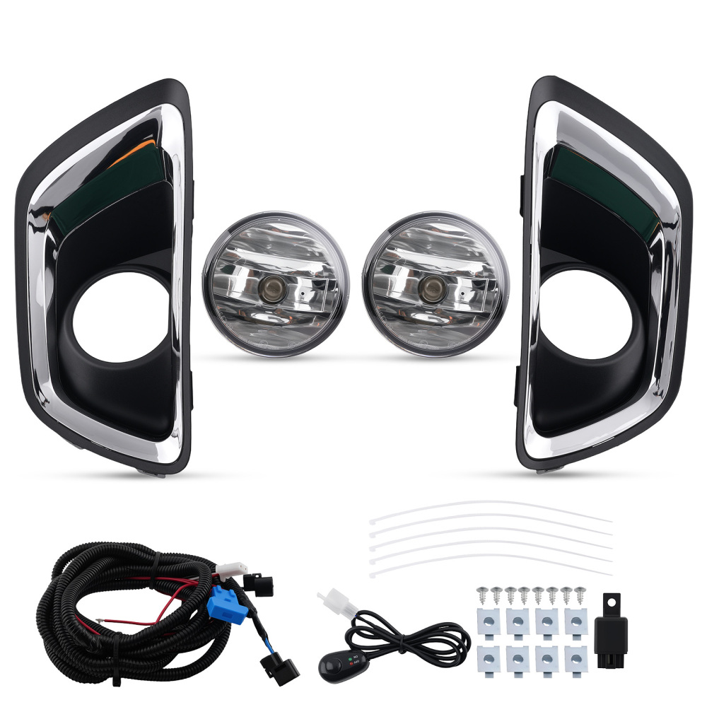 Front Fog Light With Trim BezelSwitch compatible for Chevy Colorado 2015-2020 Clear Lens