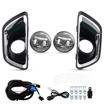 Front Fog Light With Trim BezelSwitch compatible for Chevy Colorado 2015-2020 Clear Lens