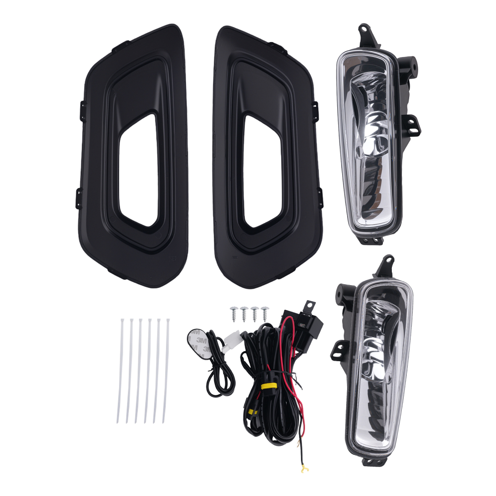 Clear Fog Light w/BezelsWiring compatible for Ford Transit 2020-2023 E-Transit 2022-2024