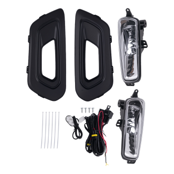 Clear Fog Light w/BezelsWiring compatible for Ford Transit 2020-2023 E-Transit 2022-2024