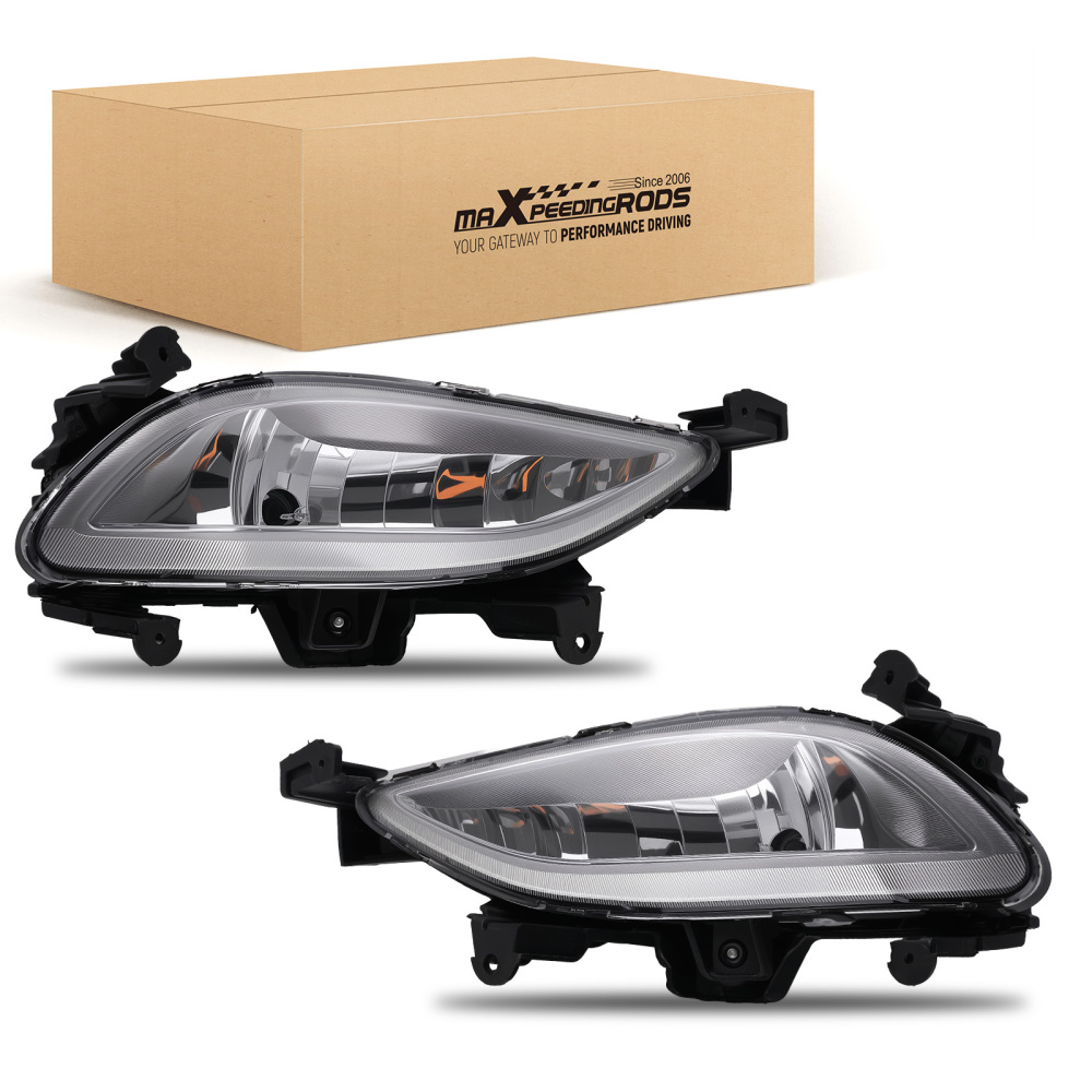 Pair Fog Lights Front Bumper Lamps w/ Bulb Kit compatible for Hyundai Sonata 2011 2012 2013