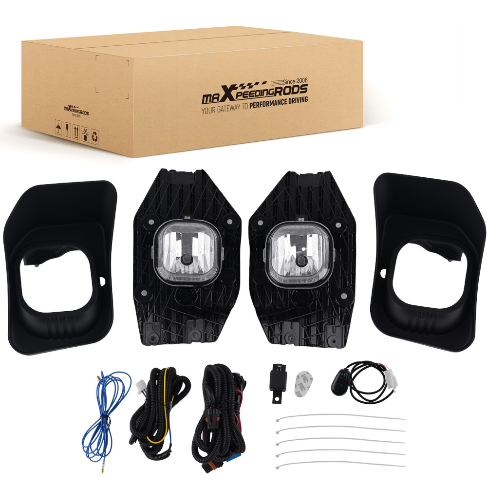 Bumper Fog Light +Wiring Bezel compatible for Ford F250 F350 F450 F550 Super Duty 2011-16