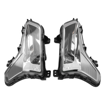 Pair Clear Lens LED Fog Lights Lamps w/Bezel compatible for Ford Fusion 2019-2020 FO2593252
