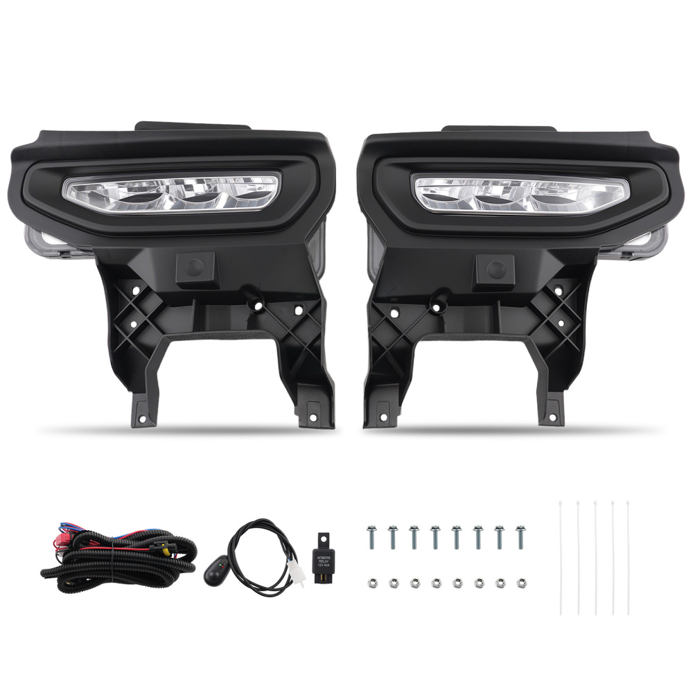 LED Fog Lights Front Bumper Lamps w/Wiring compatible for GMC Sierra 1500 2016 2017 2018