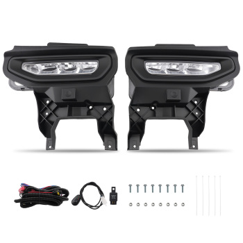 LED Fog Lights Front Bumper Lamps w/Wiring compatible for GMC Sierra 1500 2016 2017 2018