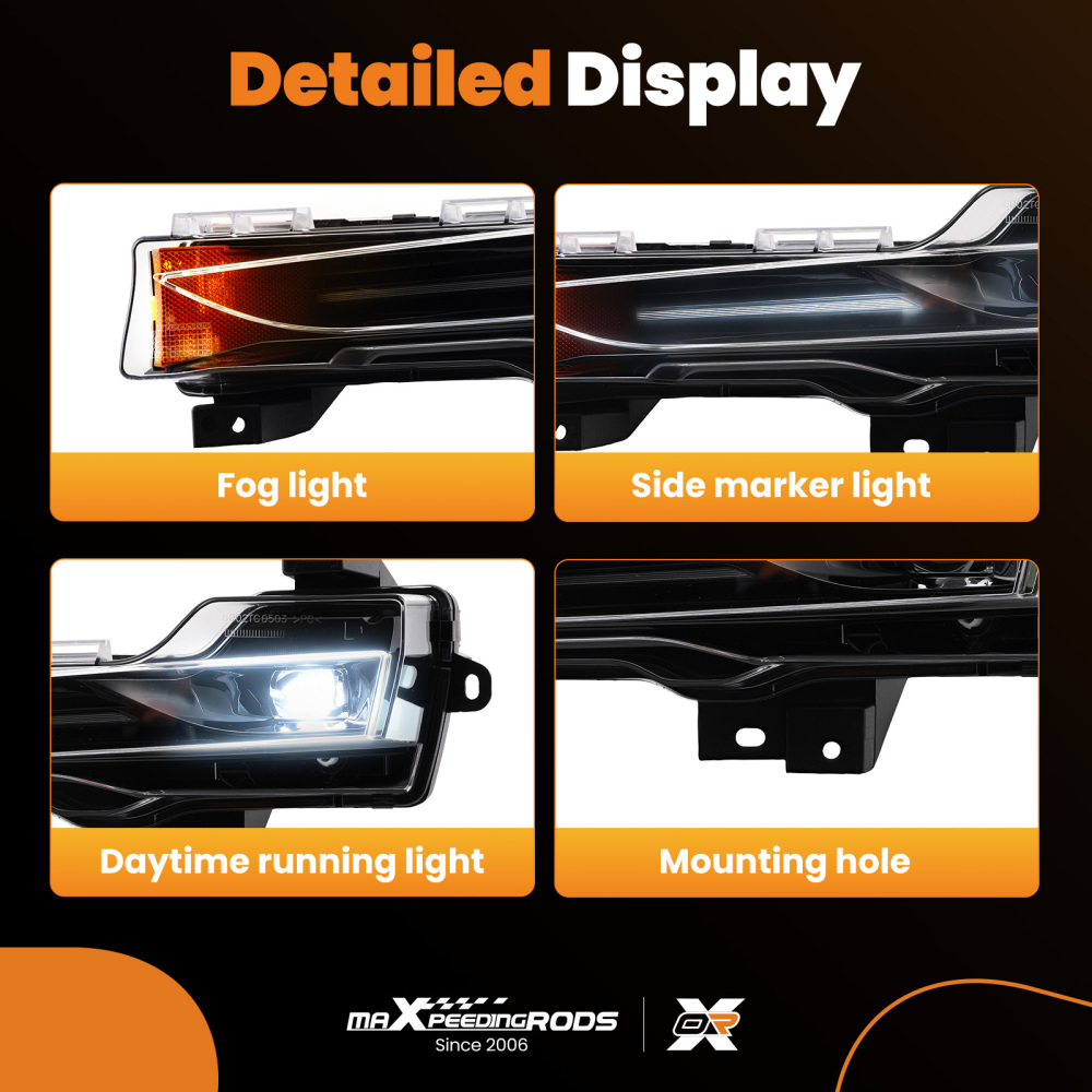 Front Left Side Fog Lamp compatible for Tesla Model 3/Model Y 2017-2023 LED 1077391-00-D