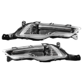 Pair LED Fog Light Driving Lamps w /Bezel compatible for Ford Explorer 2018 2019 FO2592240