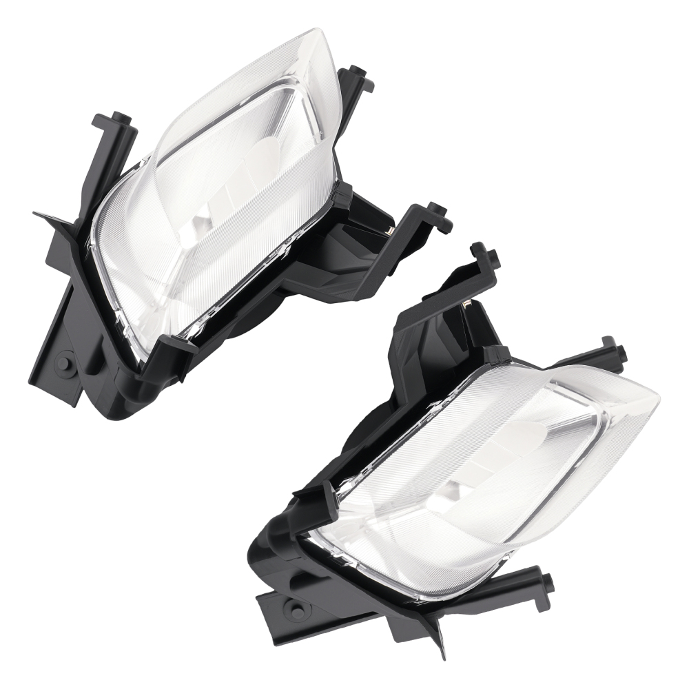 Pair Front Bumper Fog LightsBezels Trim Fog W/Bulbs compatible for Kia Forte 2014-2016