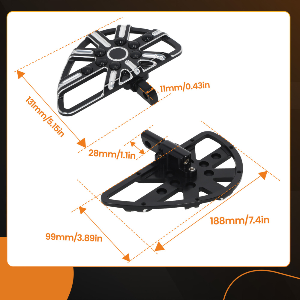 Black Floorboard Foot Pegs Male Mount Footboard compatible for harley Touring Electra Glide