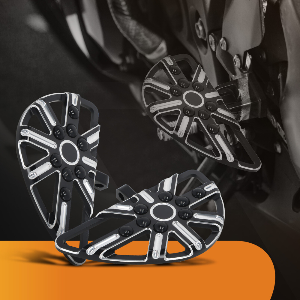 Black Floorboard Foot Pegs Male Mount Footboard compatible for harley Touring Electra Glide