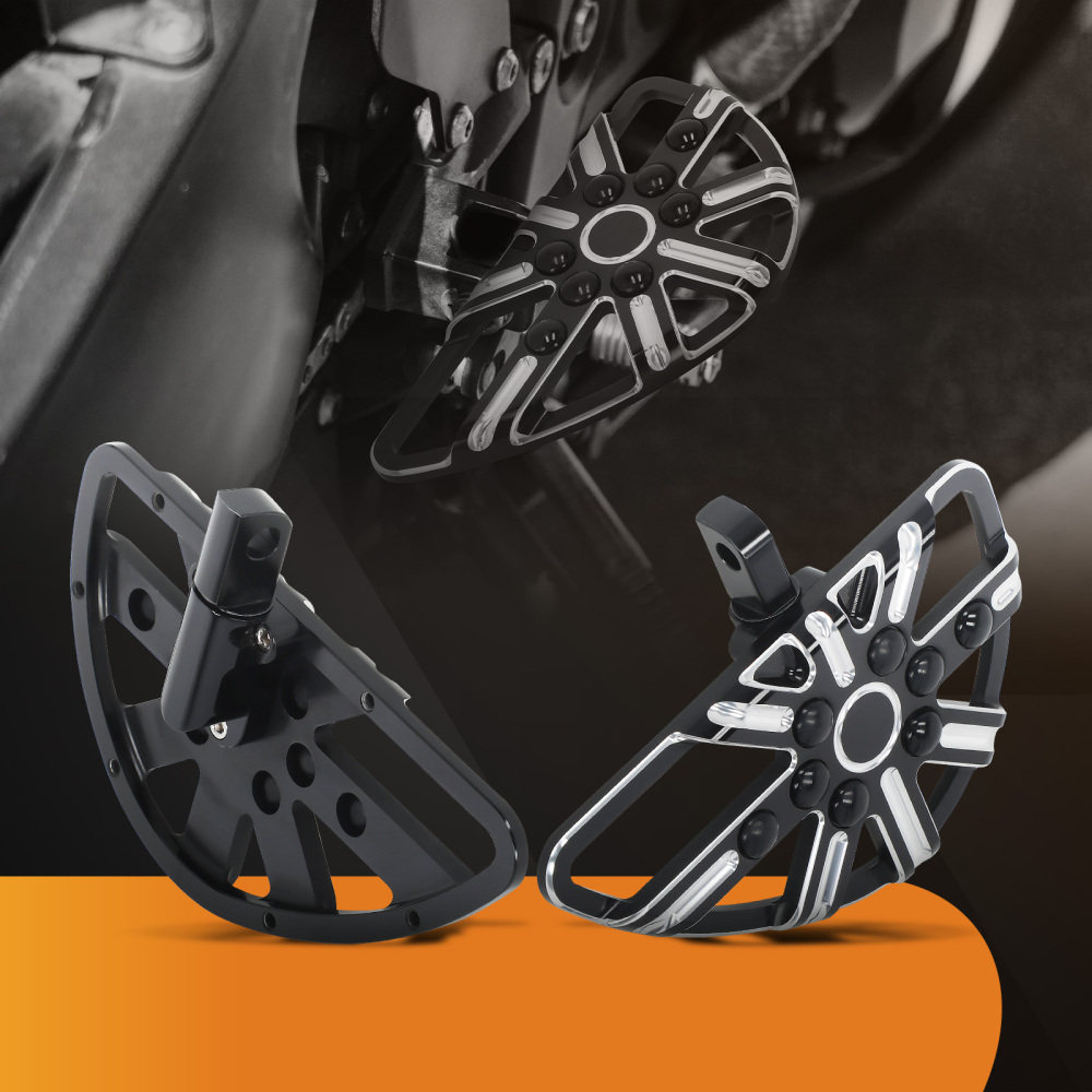 Black Floorboard Foot Pegs Male Mount Footboard compatible for harley Touring Electra Glide