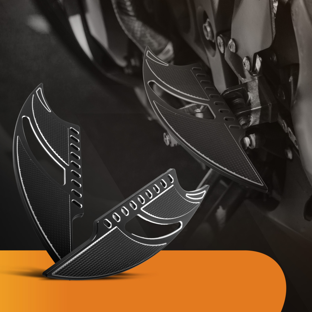 Black CNC Driver Floorboards Foot Pegs For SoftailTouring Road Dyna