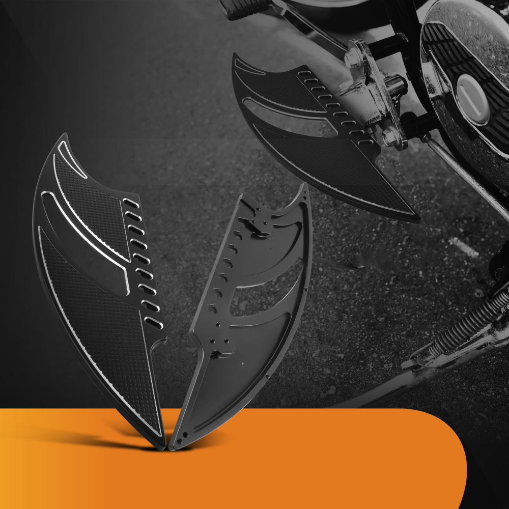 Black CNC Driver Floorboards Foot Pegs For SoftailTouring Road Dyna