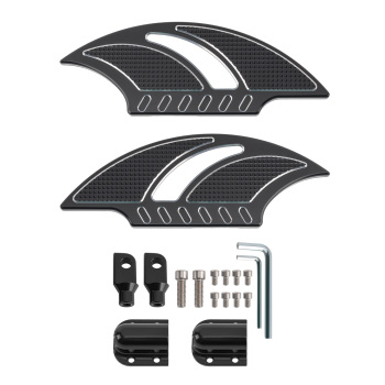 Motorcycle Floorboards Rear Passenger Foot Pegs Pedals + Brackets Mounting Kit