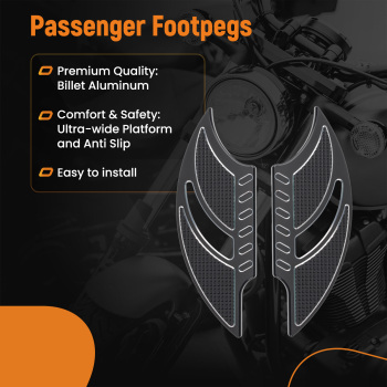 Motorcycle Floorboards Rear Passenger Foot Pegs Pedals + Brackets Mounting Kit