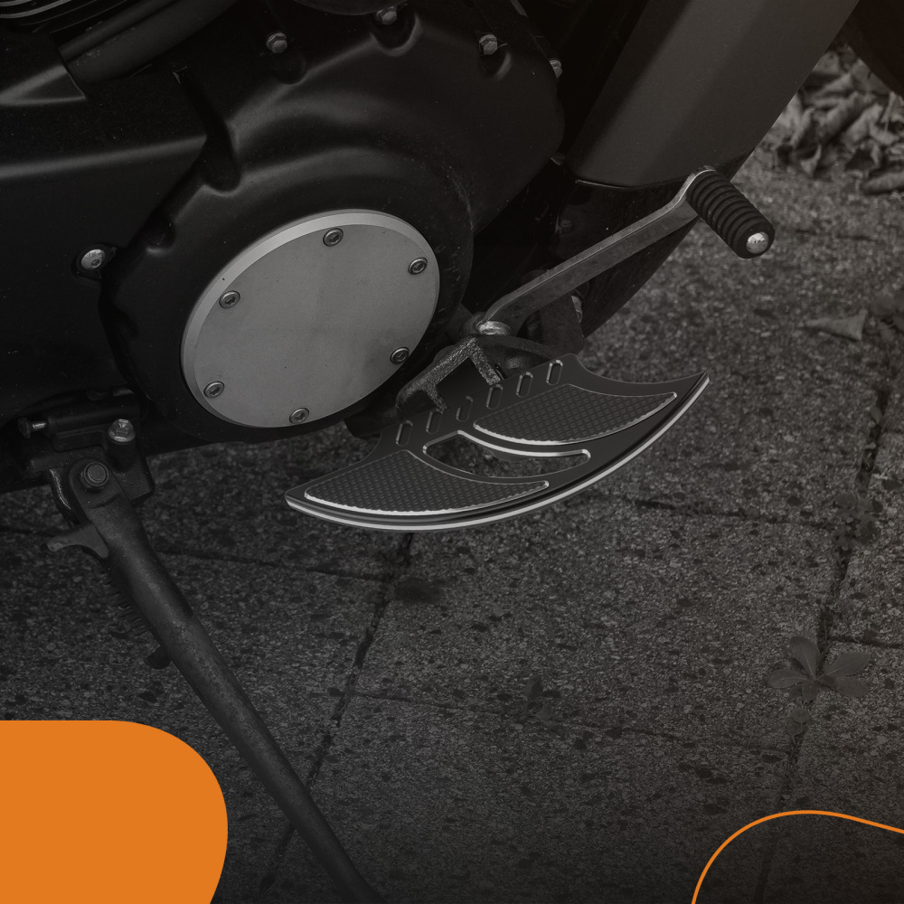 Motorcycle Floorboards Rear Passenger Foot Pegs Pedals + Brackets Mounting Kit