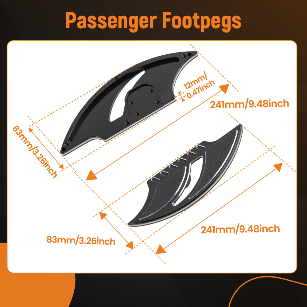 2pair Motorcycle PassengerDriver Foot Pegs compatible for Harley Dyna Low Rider FXDL