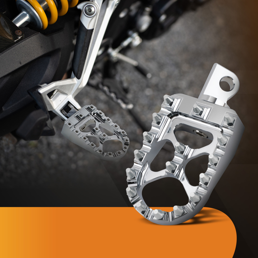 Wide Foot Pegs MX Style CNC Aluminum compatible for Harley Dyna compatible for Sportster Touring Road King