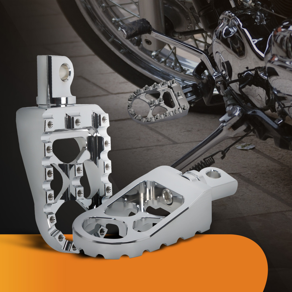 Wide Foot Pegs MX Style CNC Aluminum compatible for Harley Dyna compatible for Sportster Touring Road King