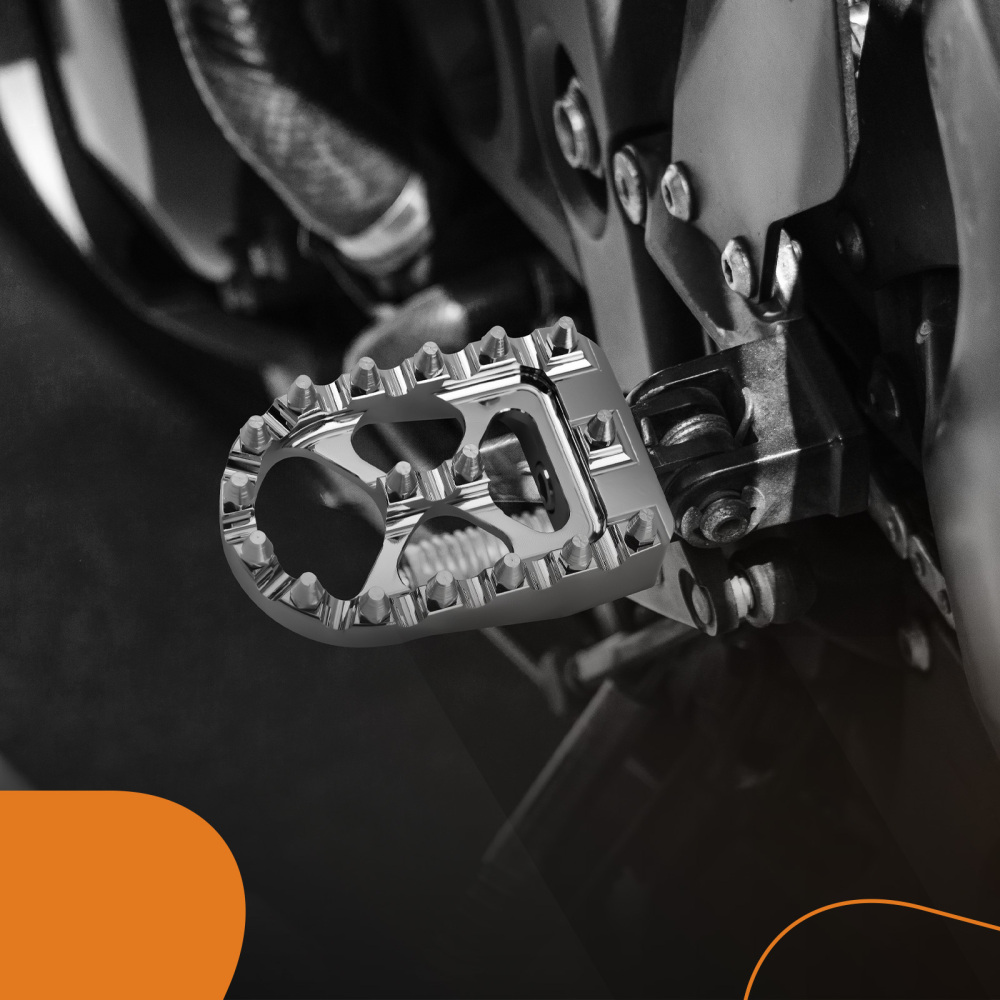 Wide Foot Pegs MX Style CNC Aluminum compatible for Harley Dyna compatible for Sportster Touring Road King