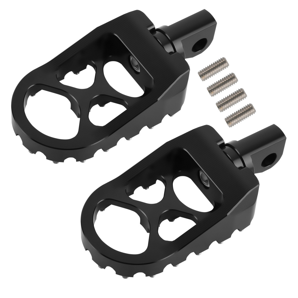 Black CNC Wide Fat MX Style Foot Pegs Footrests Footpegs Foot Rests compatible for Harley