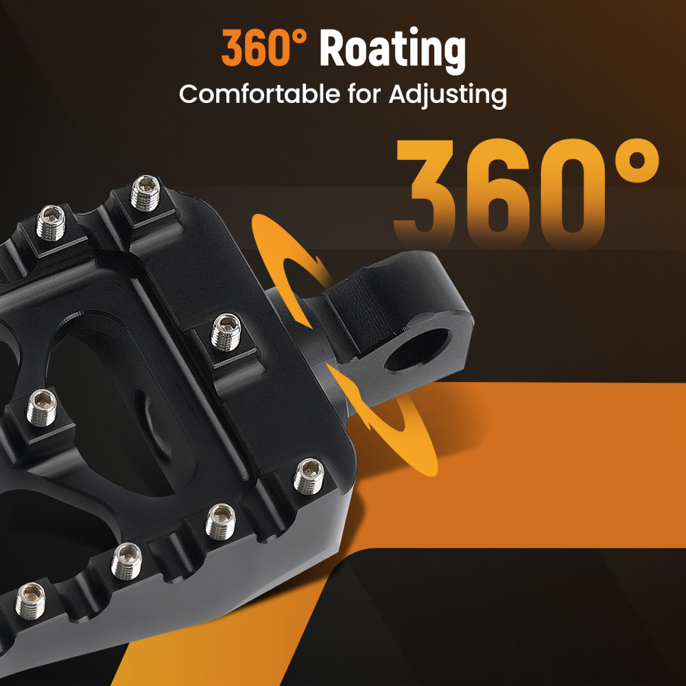 Black CNC Wide Fat MX Style Foot Pegs Footrests Footpegs Foot Rests compatible for Harley