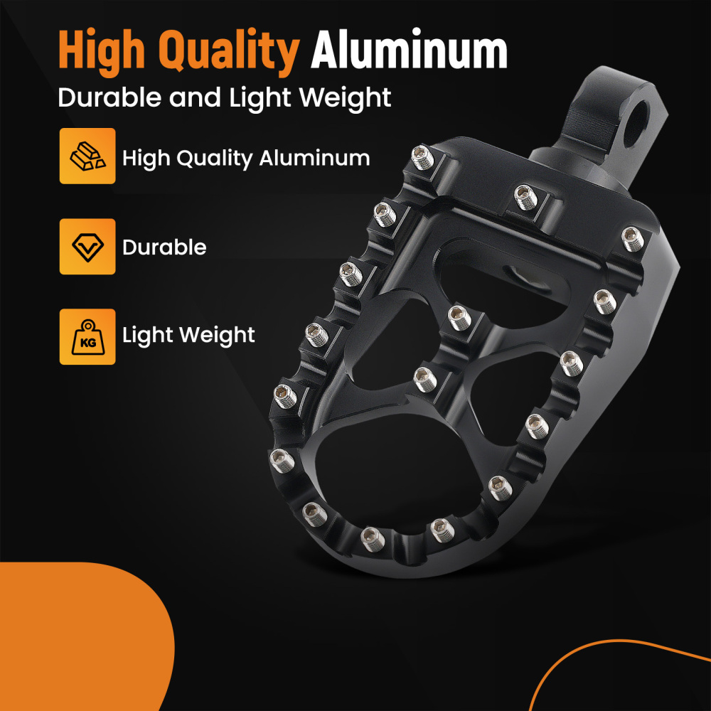 Black CNC Wide Fat MX Style Foot Pegs Footrests Footpegs Foot Rests compatible for Harley