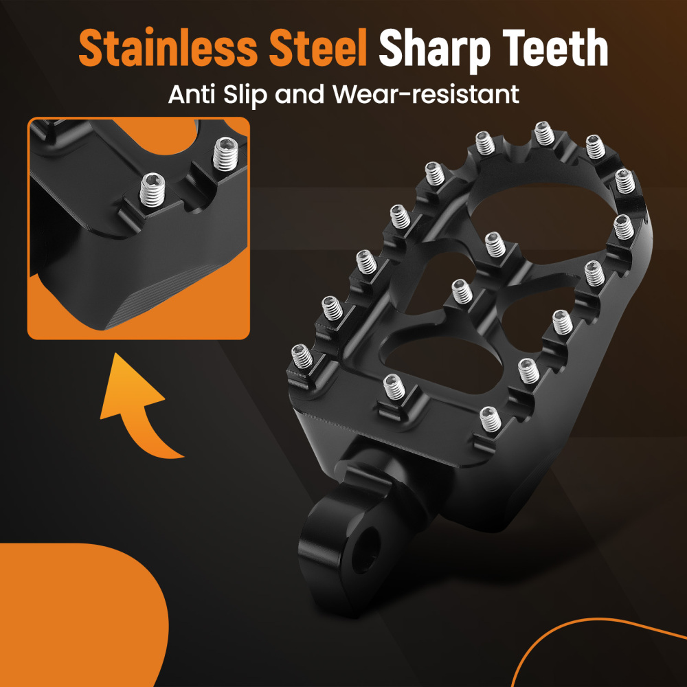 Black CNC Wide Fat MX Style Foot Pegs Footrests Footpegs Foot Rests compatible for Harley