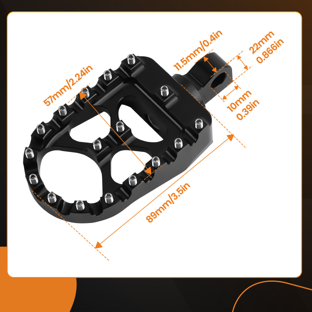 Black CNC Wide Fat MX Style Foot Pegs Footrests Footpegs Foot Rests compatible for Harley