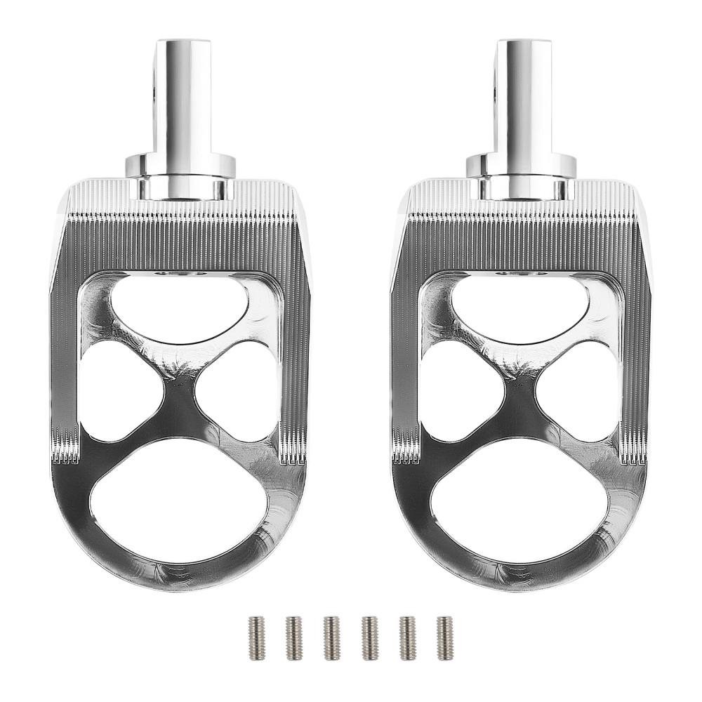 Chrome Wide Fat Foot Pegs MX Footpeg compatible for Harley Dyna compatible for Sportster Fatboy