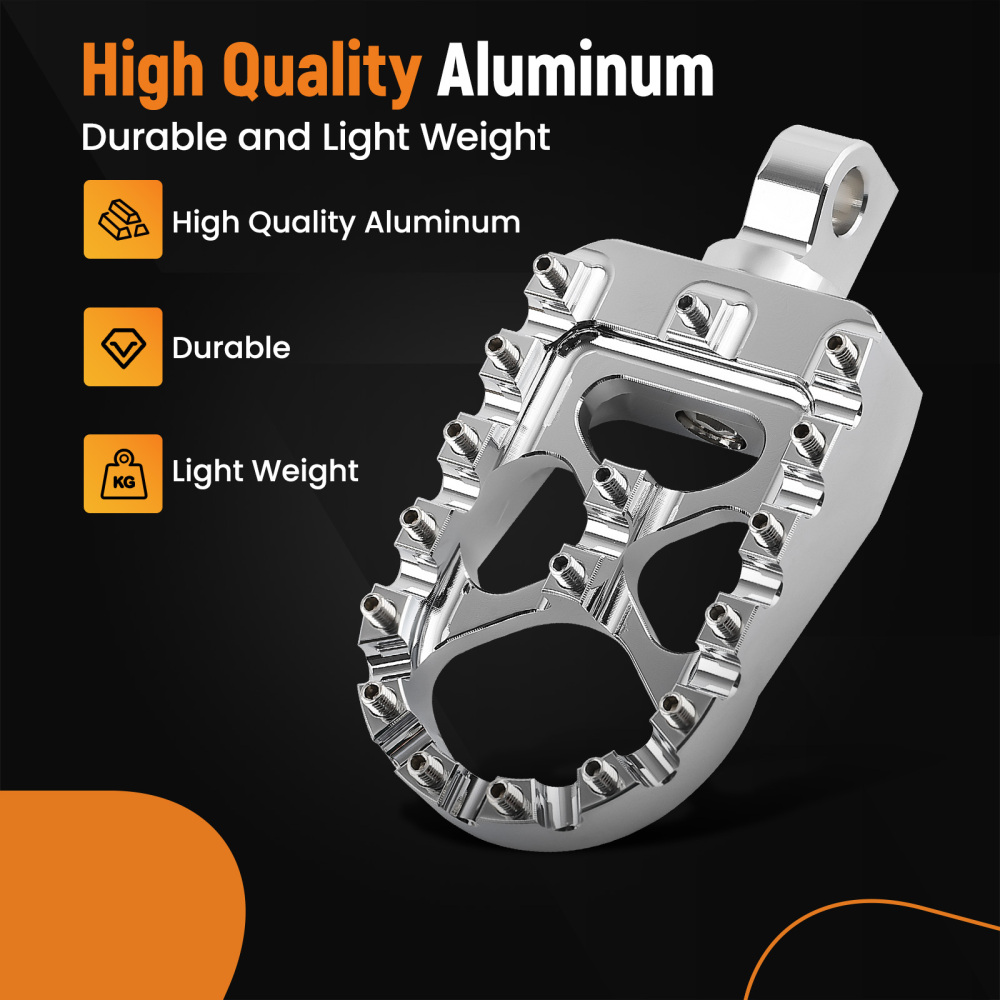 Chrome Wide Fat Foot Pegs MX Footpeg compatible for Harley Dyna compatible for Sportster Fatboy