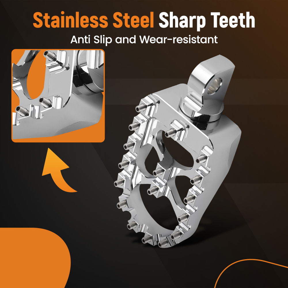 Chrome Wide Fat Foot Pegs MX Footpeg compatible for Harley Dyna compatible for Sportster Fatboy