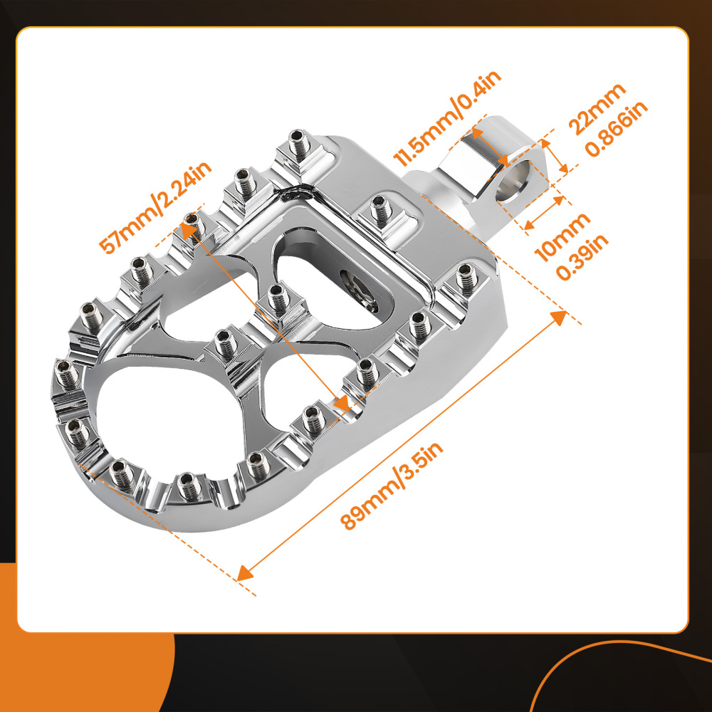 Chrome Wide Fat Foot Pegs MX Footpeg compatible for Harley Dyna compatible for Sportster Fatboy
