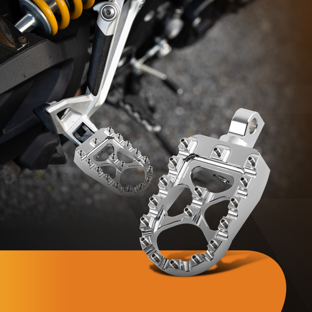Chrome Wide Fat Foot Pegs MX Footpeg compatible for Harley Dyna compatible for Sportster Fatboy