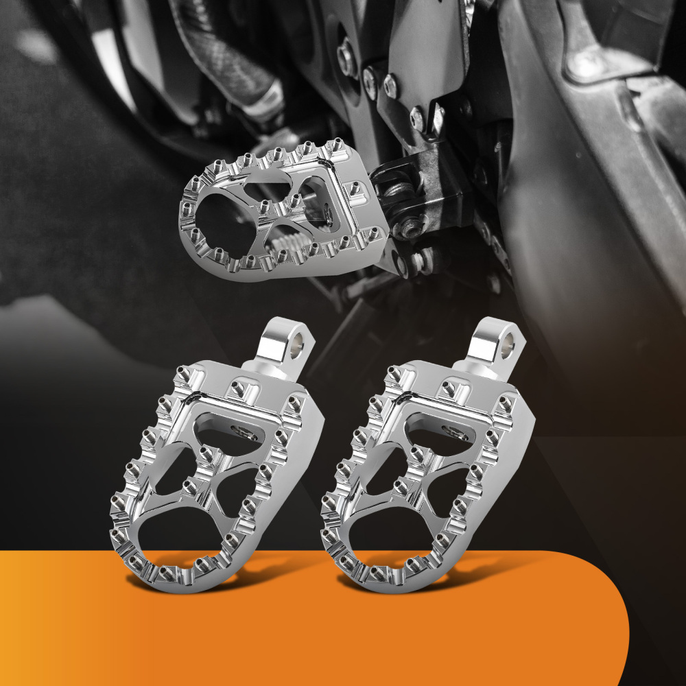 Chrome Wide Fat Foot Pegs MX Footpeg compatible for Harley Dyna compatible for Sportster Fatboy