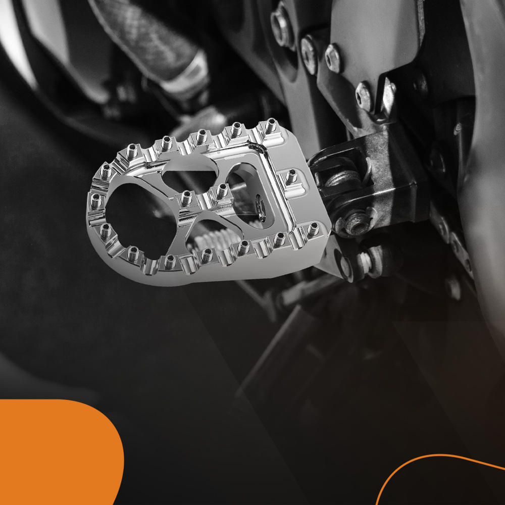 Chrome Wide Fat Foot Pegs MX Footpeg compatible for Harley Dyna compatible for Sportster Fatboy