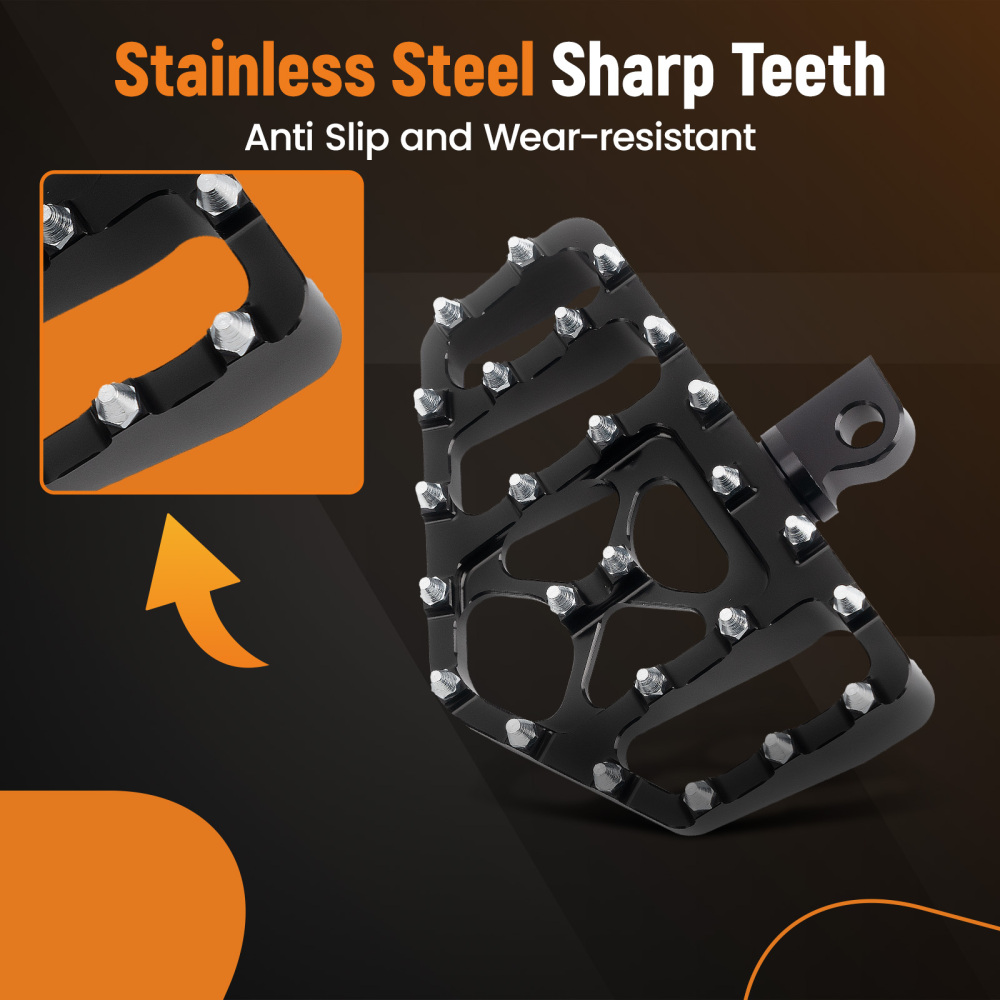 New Black MX Style Wide Fat Foot Pegs Floorboard compatible for Harley Dyna Touring