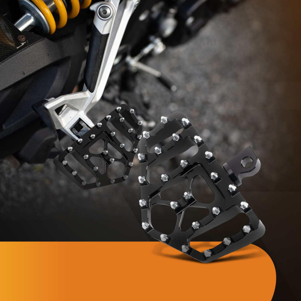 New Black MX Style Wide Fat Foot Pegs Floorboard compatible for Harley Dyna Touring