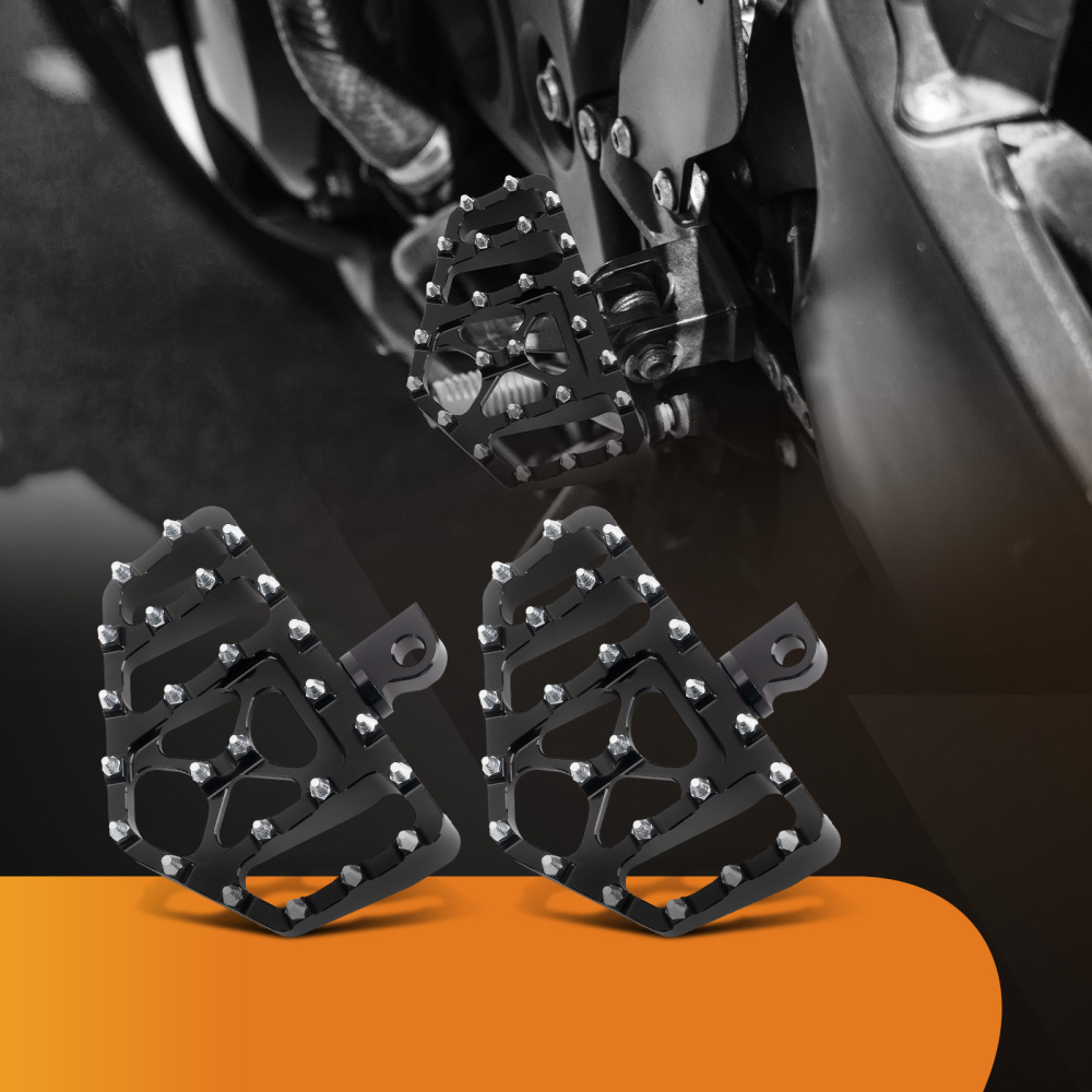 New Black MX Style Wide Fat Foot Pegs Floorboard compatible for Harley Dyna Touring