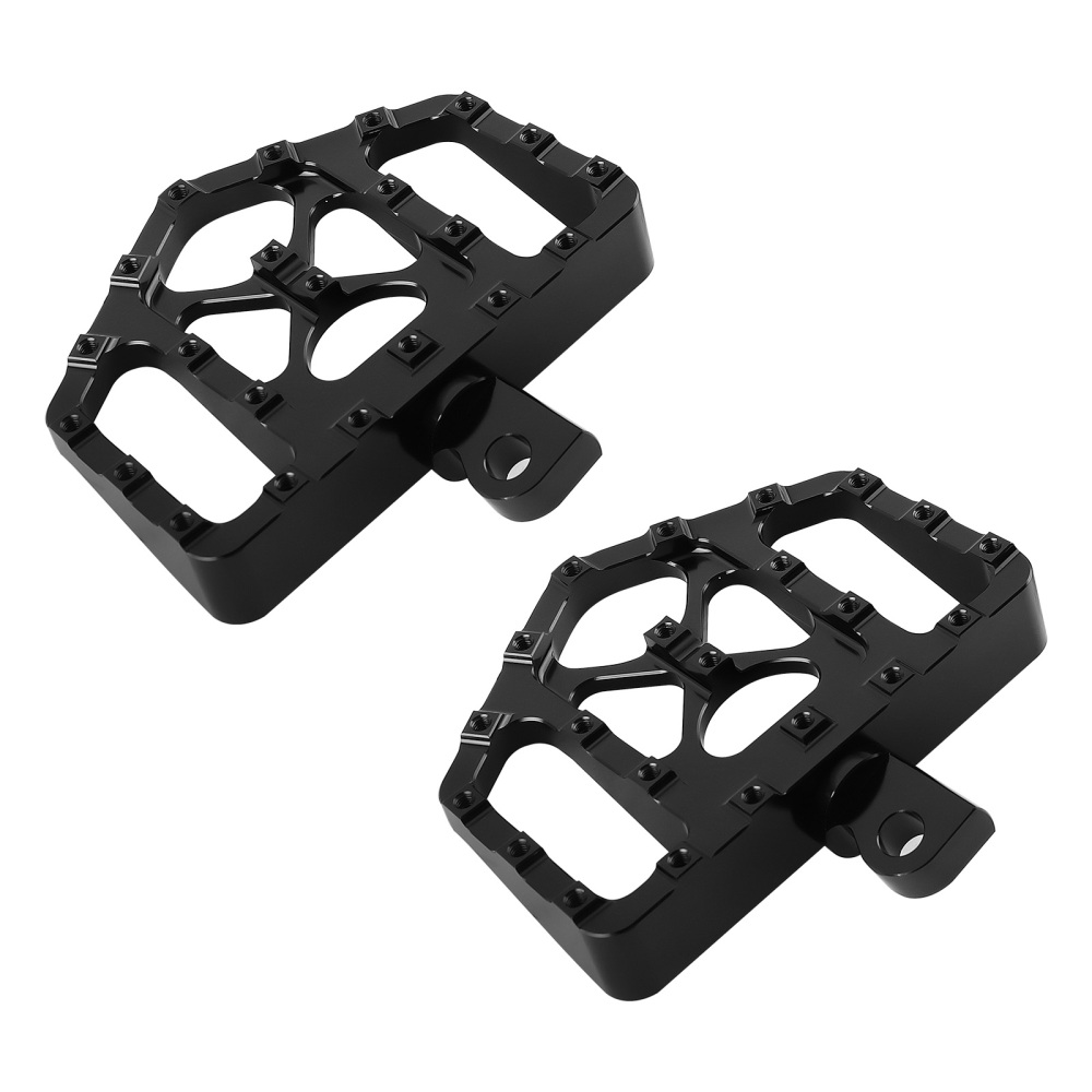 Black MX Style Wide Fat Foot Pegs Floorboard compatible for Harley Dyna Touring compatible for Sportster