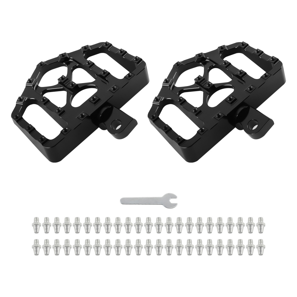 Black MX Style Wide Fat Foot Pegs Floorboard compatible for Harley Dyna Touring compatible for Sportster