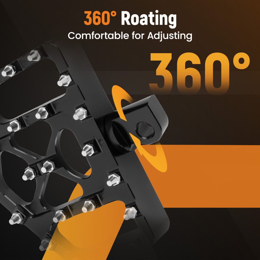 Black MX Style Wide Fat Foot Pegs Floorboard compatible for Harley Dyna Touring compatible for Sportster