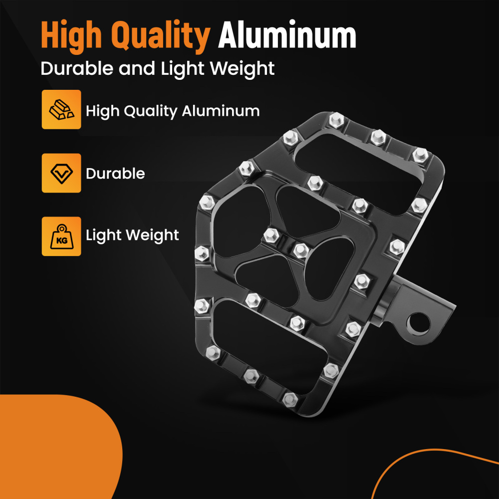 Black MX Style Wide Fat Foot Pegs Floorboard compatible for Harley Dyna Touring compatible for Sportster