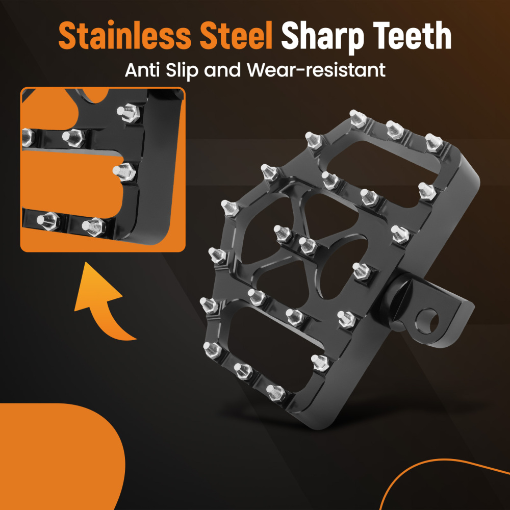 Black MX Style Wide Fat Foot Pegs Floorboard compatible for Harley Dyna Touring compatible for Sportster