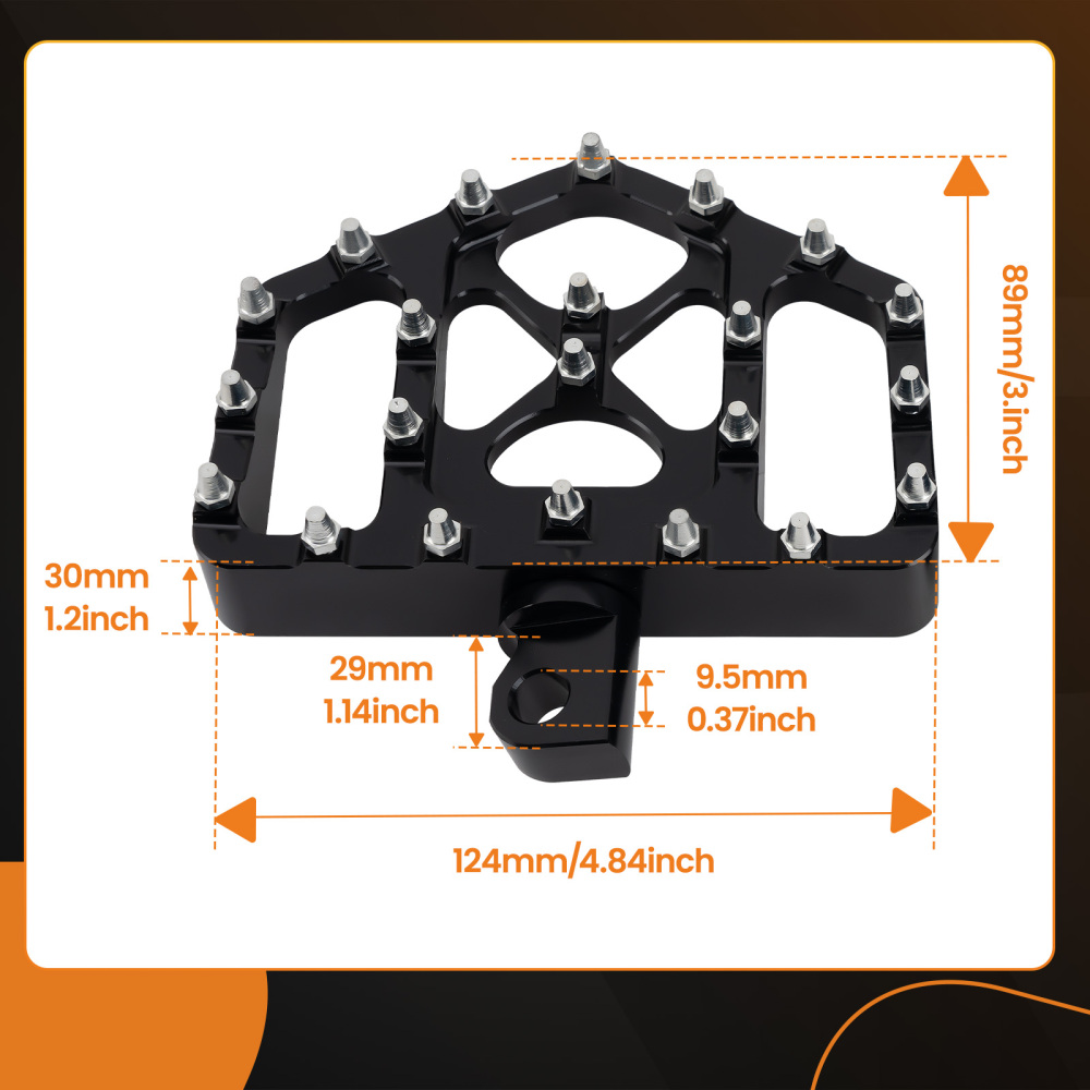 Black MX Style Wide Fat Foot Pegs Floorboard compatible for Harley Dyna Touring compatible for Sportster