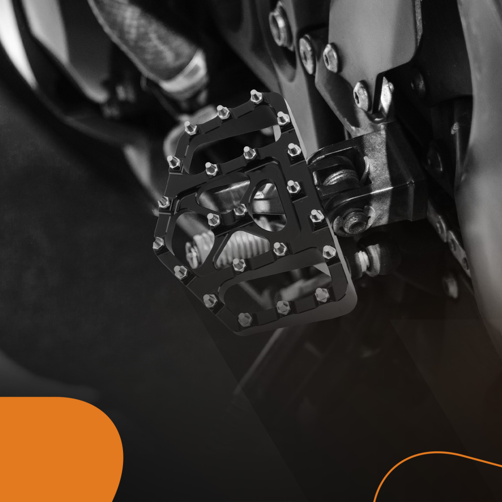 Black MX Style Wide Fat Foot Pegs Floorboard compatible for Harley Dyna Touring compatible for Sportster